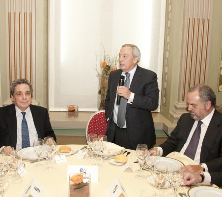 Ángel Torres, Carlos Solchaga y Ignacio Polanco