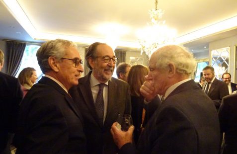 Ramón Jáuregui, Presidente Fundación Euroamérica, Carlos López Blanco ( Flint Global) y Carlos Malamud (Real Instituto Elcano)