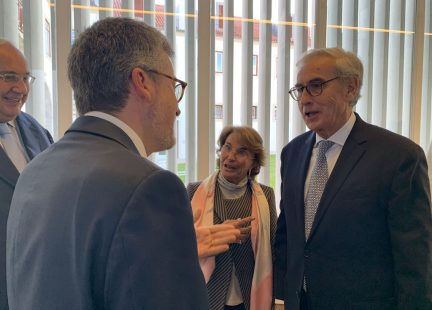 Carlos Moedas charla con Ramón Jáuregui, Presidente de la Fundación Euroamérica