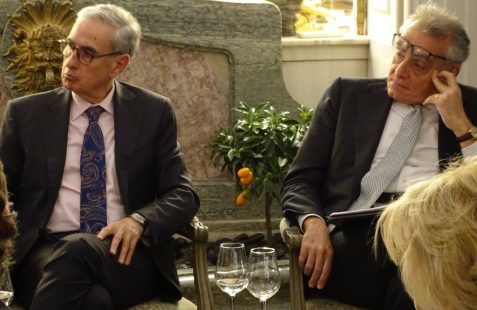 Ramón Jáuregui, Presidente de la Fundación Euroamérica, y Giuseppe Buccino Grimaldi, Embajador de Italia en España